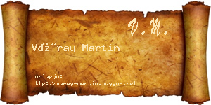 Váray Martin névjegykártya